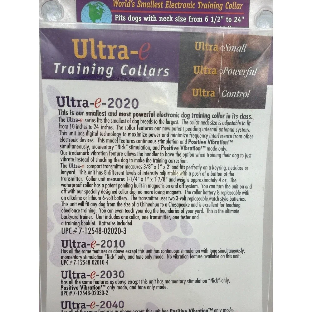 Ultra-e 2050 Electronic Dog Training Collar New Old Stock Sealed NOS